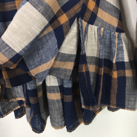 Free People Peppy In Plaid Button Up Blouse Top - Picture 9 of 10